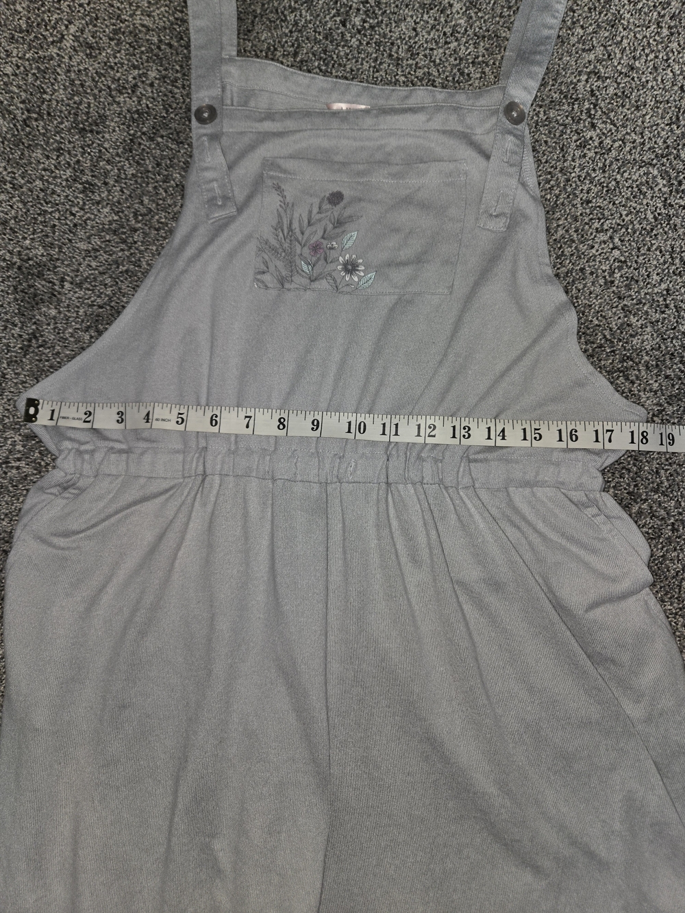 La Vie en Rose Light Gray Floral Knit Overalls - Picture 7 of 9